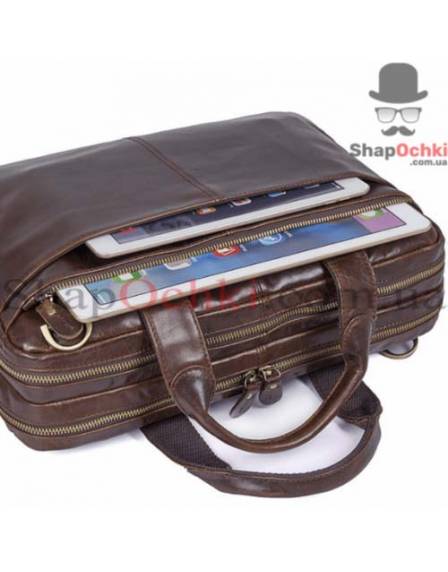 Сумка мужская Tiding Bag 7092-3C, кожа, коричневая