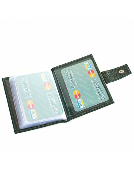 Візитниця шкіряна CANPEL 050-299 зелений флотар