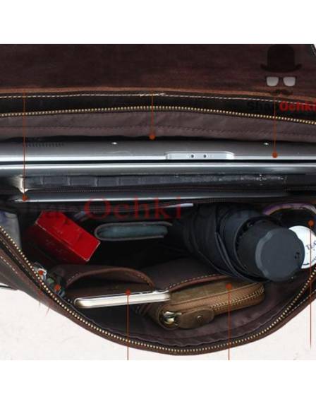 Портфель чоловічий Tiding Bag t8069-1, кожа, темно-коричневий