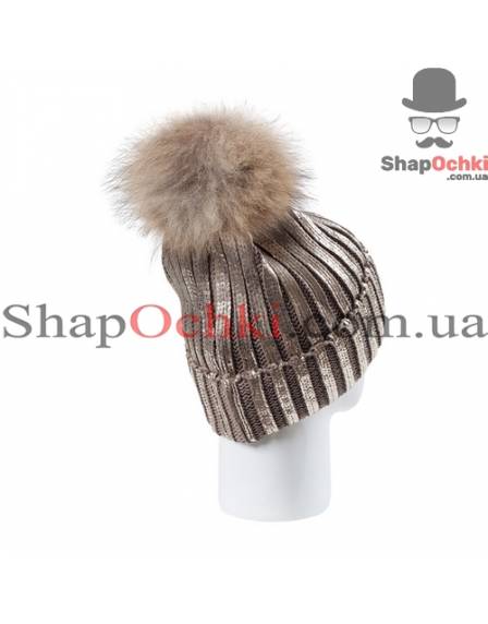 Шапка жіноча Moncler, Джуді, колір качі+світле золото