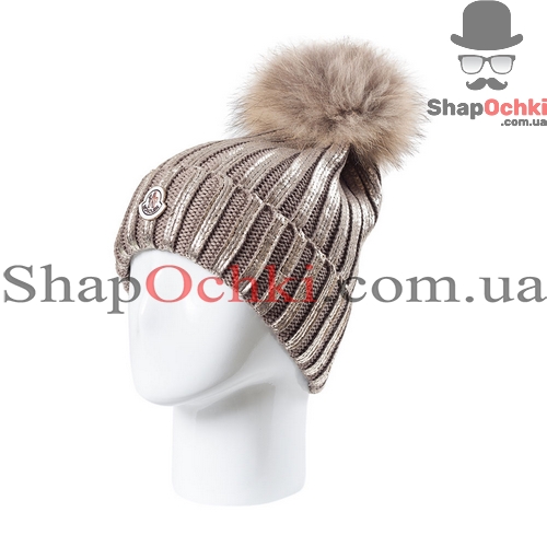 Шапка женская Moncler,  Джуди,  цвет качи+светлое золото