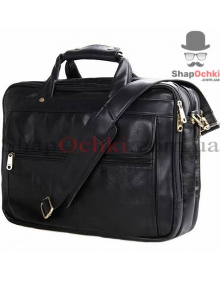 Сумка мужская Jasper&Maine 7146A, кожа, цвет черный