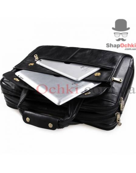 Сумка мужская Jasper&Maine 7146A, кожа, цвет черный