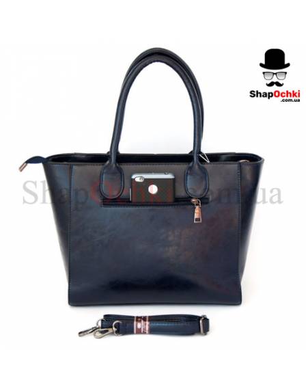 Сумка жіноча Chanel 1755, екошкіра, синя, ланцюжок