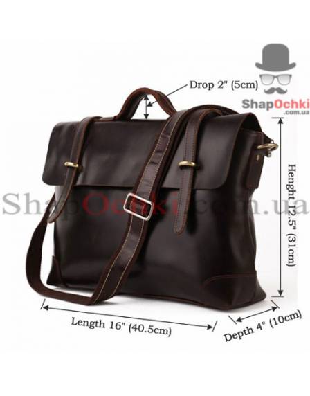 Портфель мужской Tiding Bag 7082С, кожа, темно-коричневый