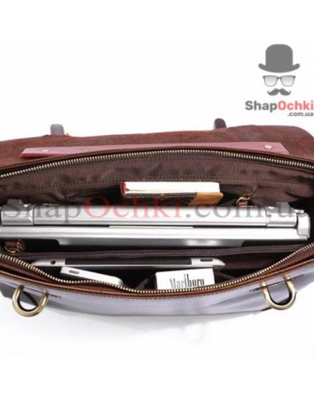 Портфель мужской Tiding Bag 7082С, кожа, темно-коричневый