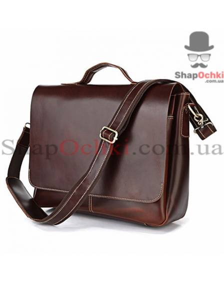 Сумка месенджер чоловіча Tiding Bag 7108R, шкіра, темно-кофейна