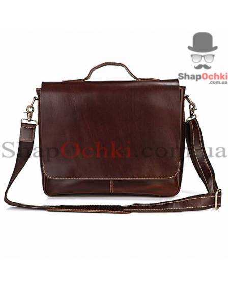 Сумка месенджер чоловіча Tiding Bag 7108R, шкіра, темно-кофейна