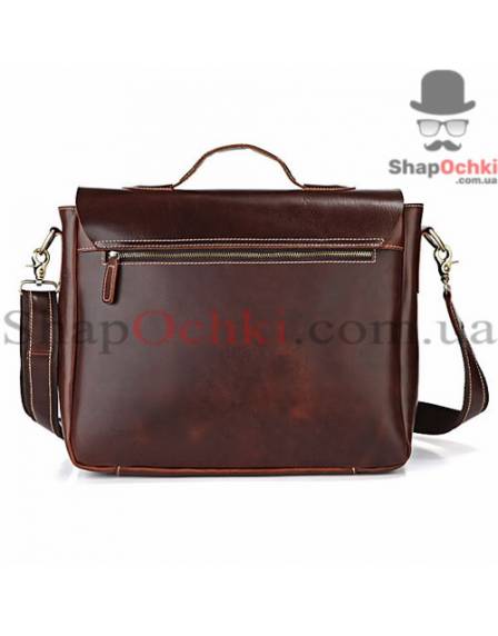 Сумка месенджер чоловіча Tiding Bag 7108R, шкіра, темно-кофейна