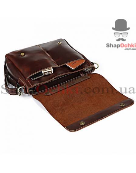 Сумка месенджер чоловіча Tiding Bag 7108R, шкіра, темно-кофейна