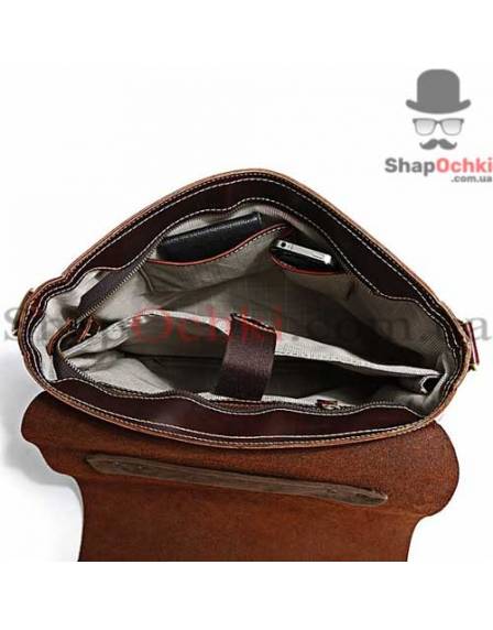 Сумка месенджер чоловіча Tiding Bag 7108R, шкіра, темно-кофейна