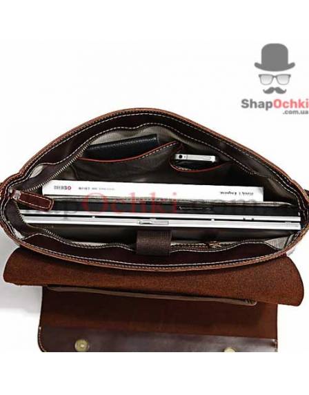 Сумка месенджер чоловіча Tiding Bag 7108R, шкіра, темно-кофейна