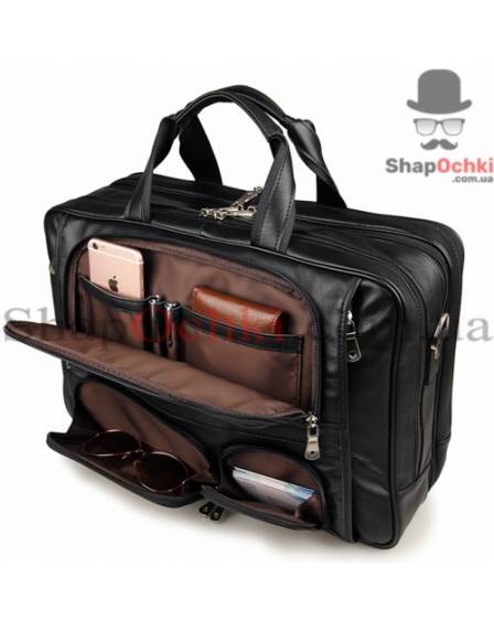 Сумка чоловіча Jasper&Maine 7289A, шкіра, чорна