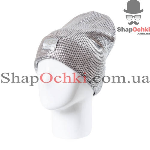 Шапка женская UGG,  Джази,  цвет светло-серый+серебро
