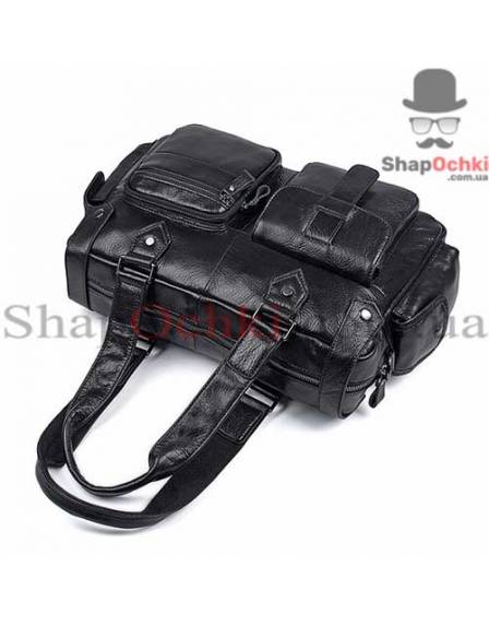 Сумка чоловіча Tiding Bag 8400A, шкіра, колір чорний
