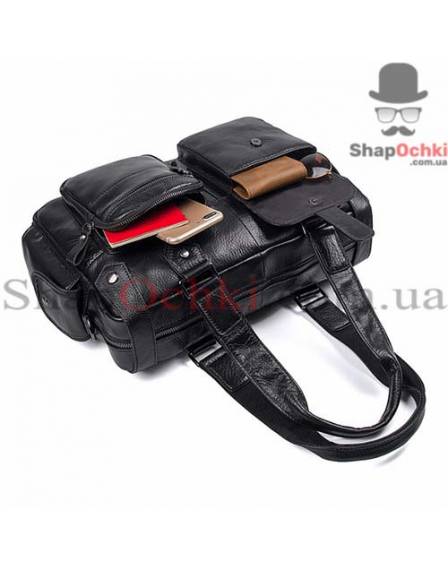 Сумка чоловіча Tiding Bag 8400A, шкіра, колір чорний