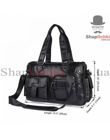 Сумка чоловіча Tiding Bag 8400A, шкіра, колір чорний