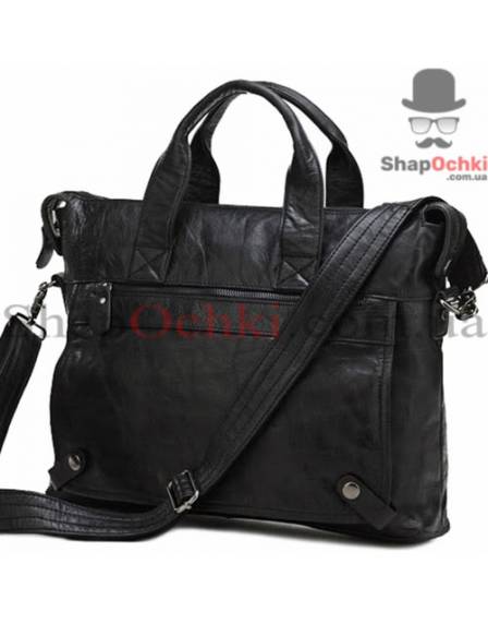 Сумка мужская Jasper&Maine 7120A, кожа, черная