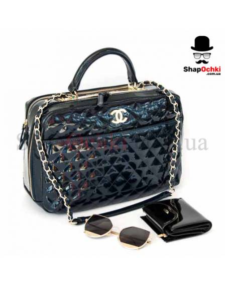 Сумка жіноча Chanel 9614-L, лак, синя