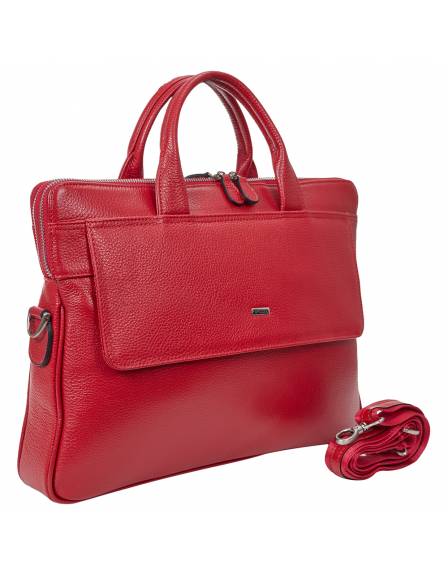 Портфель кожа Desisan 1348-04 красный флотар 