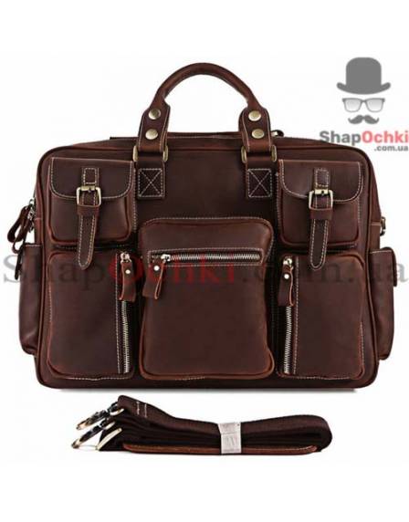 Сумка чоловіча Tiding Bag 7028R-1, шкіра, кофейна