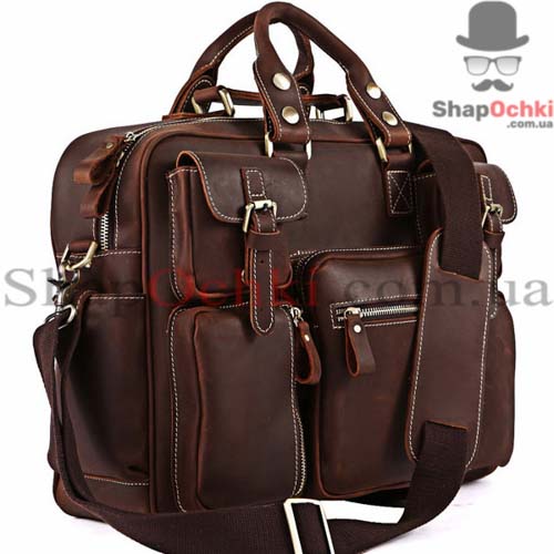 Сумка мужская Tiding Bag 7028R-1,  кожа,  кофейная