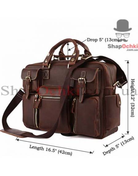 Сумка чоловіча Tiding Bag 7028R-1, шкіра, кофейна