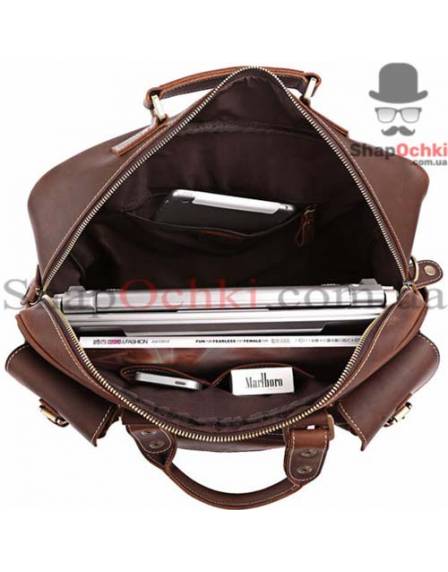 Сумка чоловіча Tiding Bag 7028R-1, шкіра, кофейна
