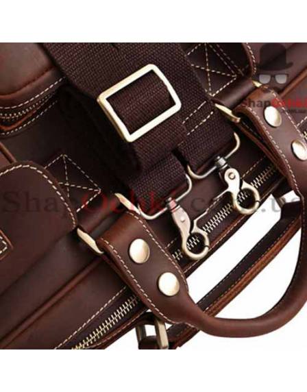Сумка чоловіча Tiding Bag 7028R-1, шкіра, кофейна