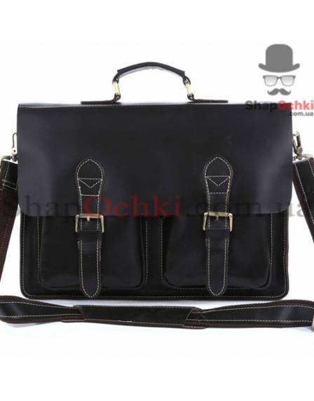 Портфель чоловічий Tiding Bag 7105A, шкіра, чорний