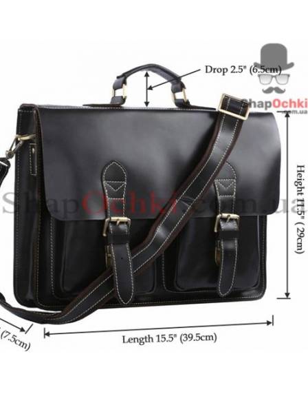 Портфель чоловічий Tiding Bag 7105A, шкіра, чорний