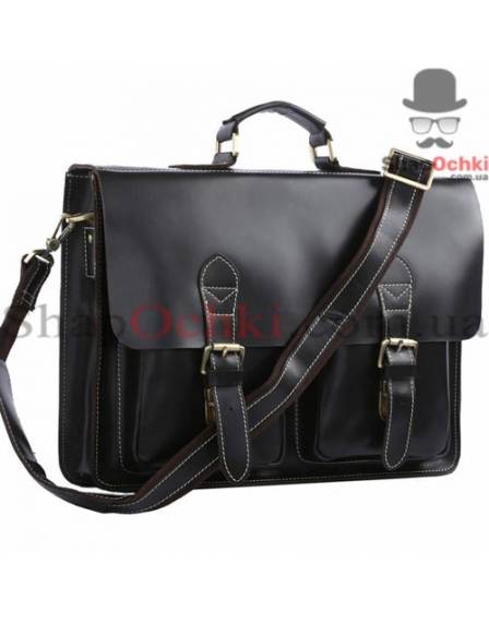Портфель чоловічий Tiding Bag 7105A, шкіра, чорний