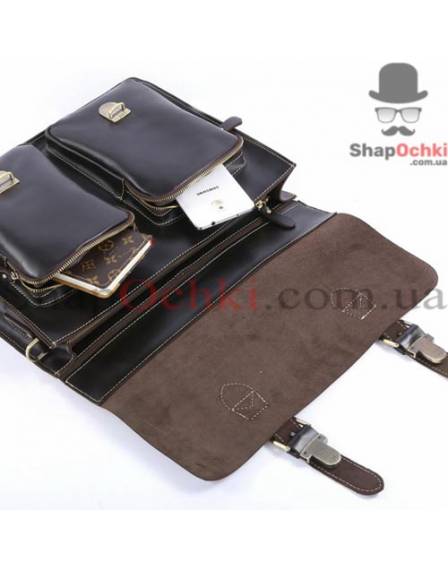 Портфель чоловічий Tiding Bag 7105A, шкіра, чорний