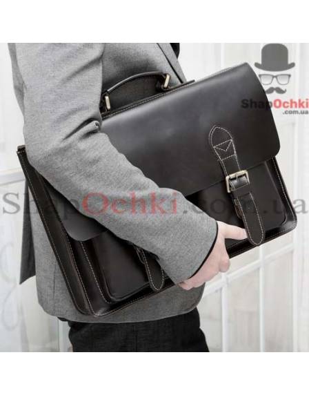 Портфель чоловічий Tiding Bag 7105A, шкіра, чорний