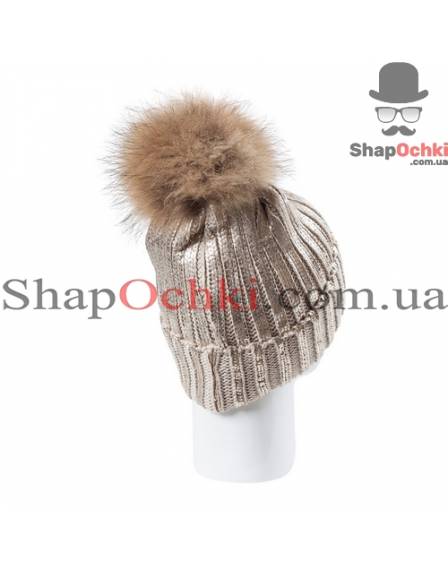 Шапка жіноча UGG, Джуді, світло-бежевий+світле золото