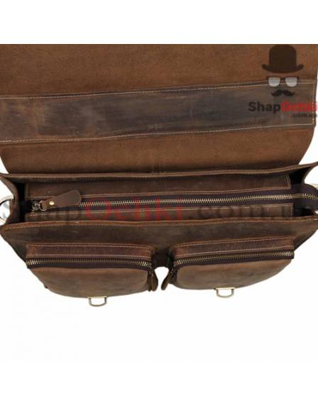 Портфель чоловічий Tiding Bag 7105B, шкіра, коричневий