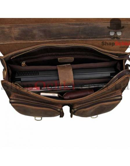 Портфель чоловічий Tiding Bag 7105B, шкіра, коричневий