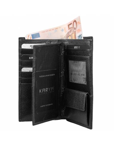 Портмоне шкіра KARYA 0938-45 чорний флотар