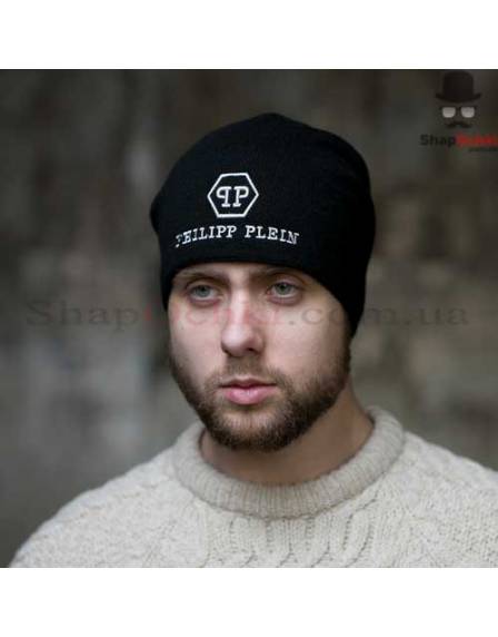 Шапка чоловіча Gunner, Philipp Plein, чорна