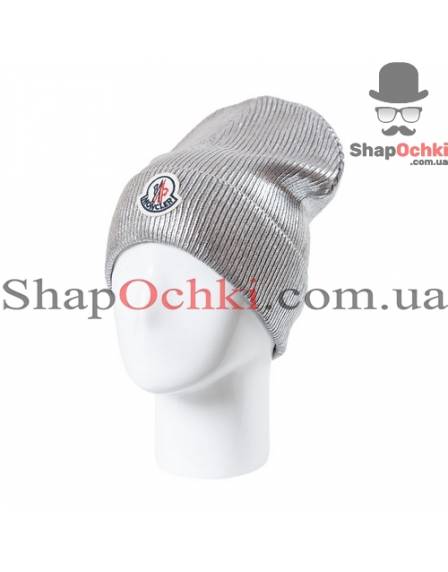 Шапка жіноча Moncler, Джазі, колір світло-сірий+срібло