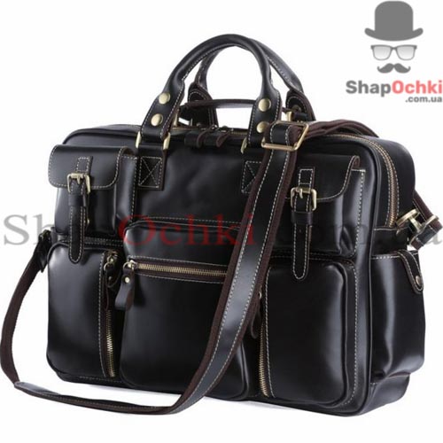 Сумка мужская Tiding Bag 7028A,  кожа,  черная