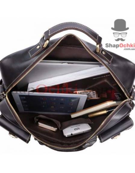 Сумка чоловіча Tiding Bag 7028A, шкіра, чорна