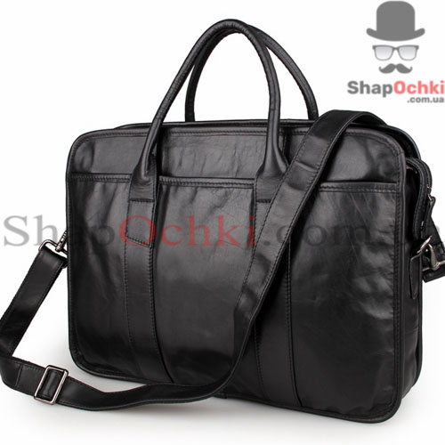 Сумка мужская Jasper&Maine 7321A,  кожа,  черная