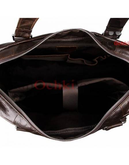 Сумка чоловіча Tiding Bag 7288Q, шкіра, шоколад