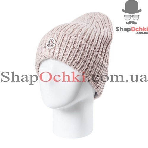 Шапка женская Moncler,  Сияние,  цвет пудра+золото