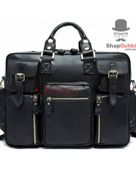 Сумка мужская Tiding Bag 7028A-1, кожа, черная