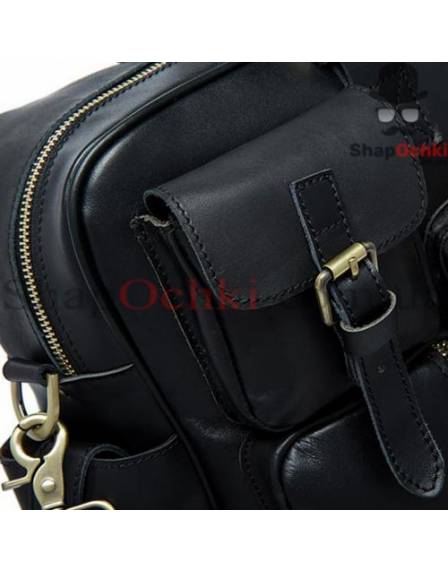 Сумка мужская Tiding Bag 7028A-1, кожа, черная