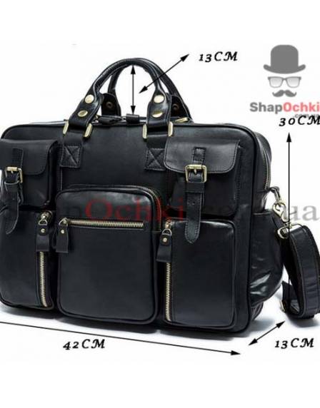 Сумка мужская Tiding Bag 7028A-1, кожа, черная