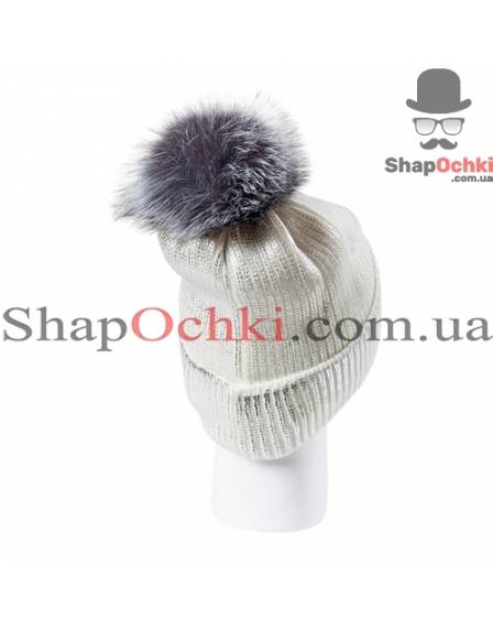 Шапка жіноча UGG, Ріана, колір  білий+срібло