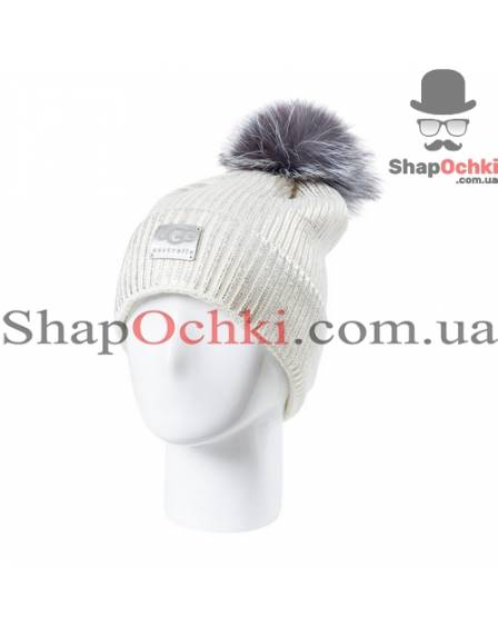 Шапка жіноча UGG, Ріана, колір  білий+срібло